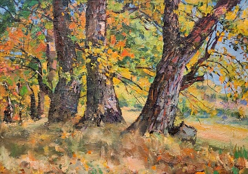 "Autumn day. Oaks on the edge of the forest", 1955
