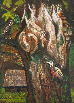 "Woodpecker on a Tree Trunk", 1979