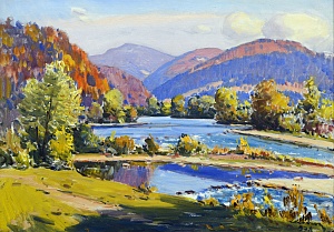 «Осенний пейзаж с рекой», 1970